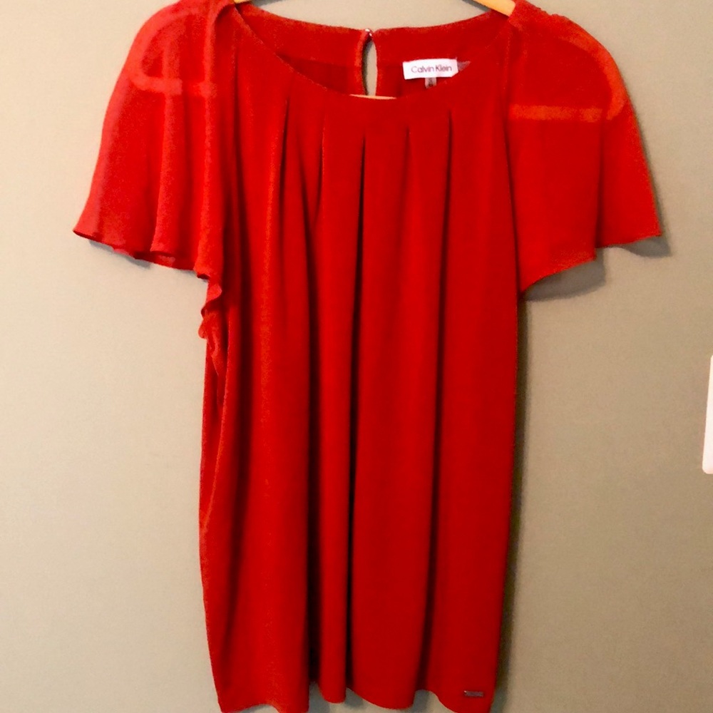 Calvin Klein light weight flutter sleeve top